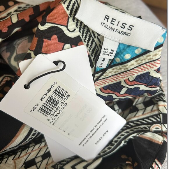 Reiss Alegra Scarf Printed Midi Dress - Picture 2 of 4